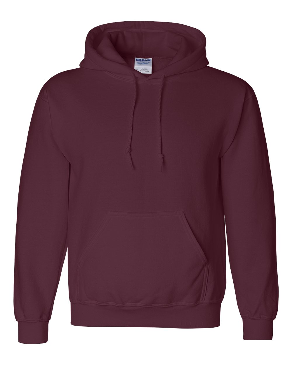 Front View of Maroon DryBlend® Hooded Sweatshirt - 12500