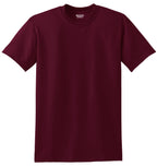 Front View of Maroon Gildan DryBlend 50 Cotton/50 Poly T-Shirt. 8000