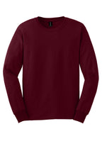 Front View of Maroon Gildan - Ultra Cotton 100% US Cotton Long Sleeve T-Shirt. G2400