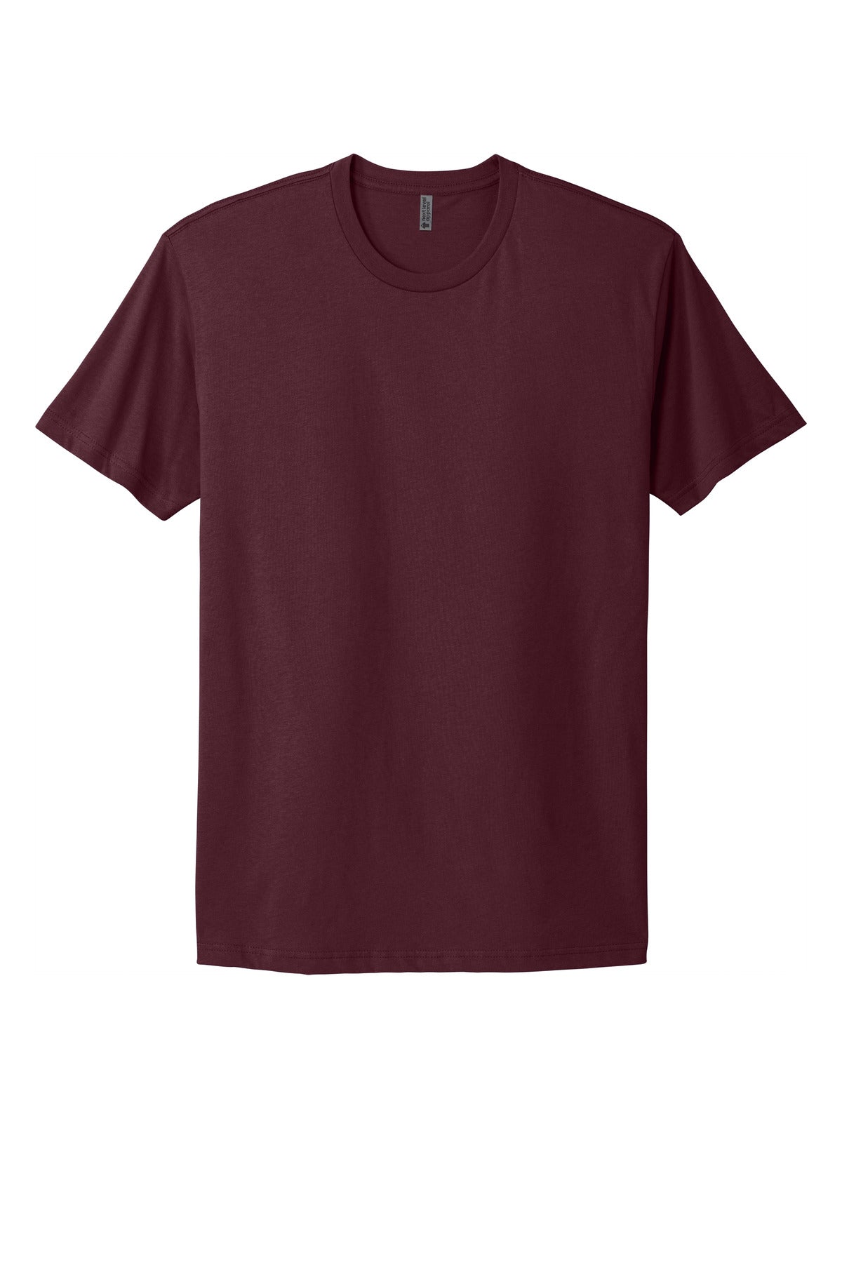 Front View of Maroon Next Level Apparel Adult Cotton Tee. NL3600