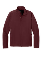 Front View of Maroon Port Authority Core Soft Shell Jacket. J317