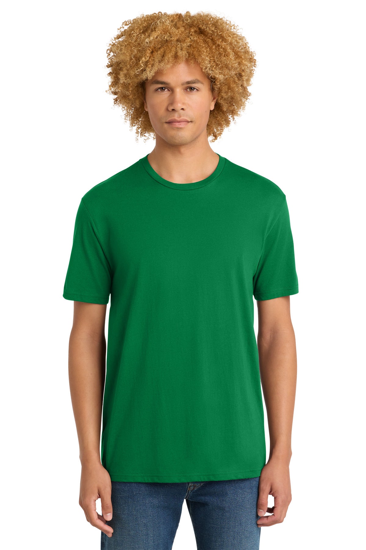 Front View of MeadowGrn District Perfect Weight Tee. DT104