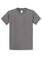 Front View of Medium Gray Port & Co Essential Tee. PC61
