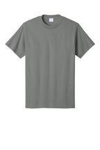 Front View of Medium Grey Port & Co Core Cotton Tee. PC54