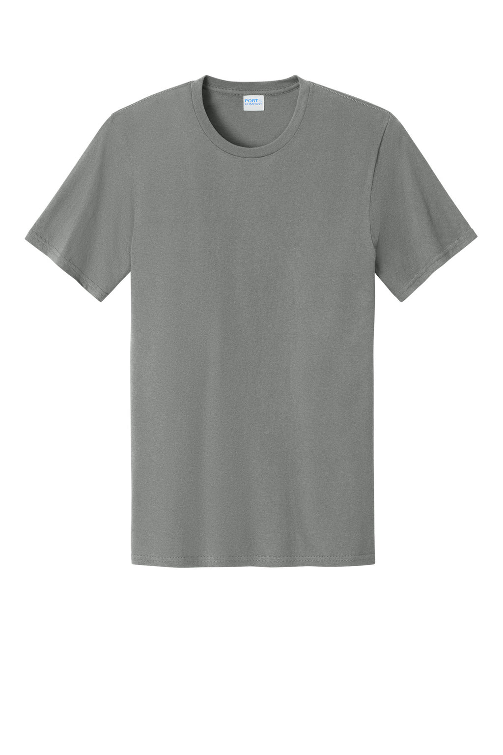 Front View of MediumGrey Port & Co Easy Cotton Tee PC43
