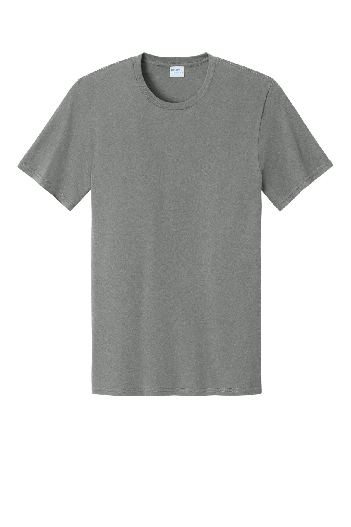 Front View of MediumGrey Port & Co Easy Cotton Tee PC43