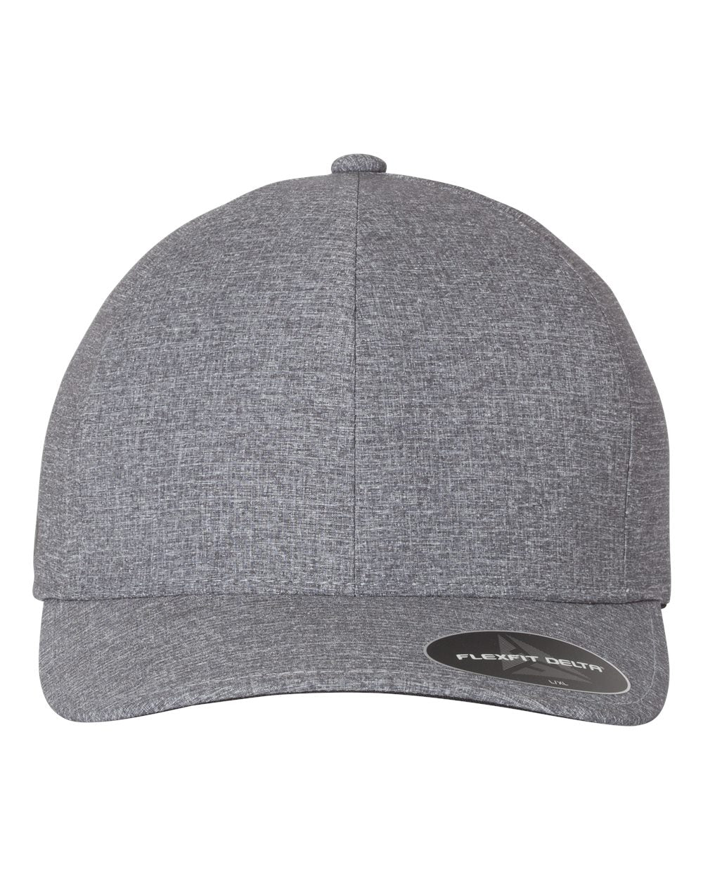 Front View of Melange Blue Delta® Seamless Cap - 180