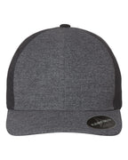 Front View of Melange Blue/ Melange Charcoal Delta® Seamless Cap - 180