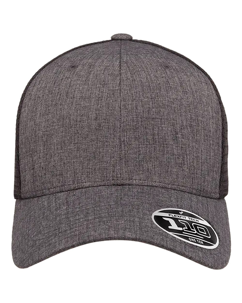 Front View of Melange Charcoal/ Black 110® Mesh-Back Cap - 110M