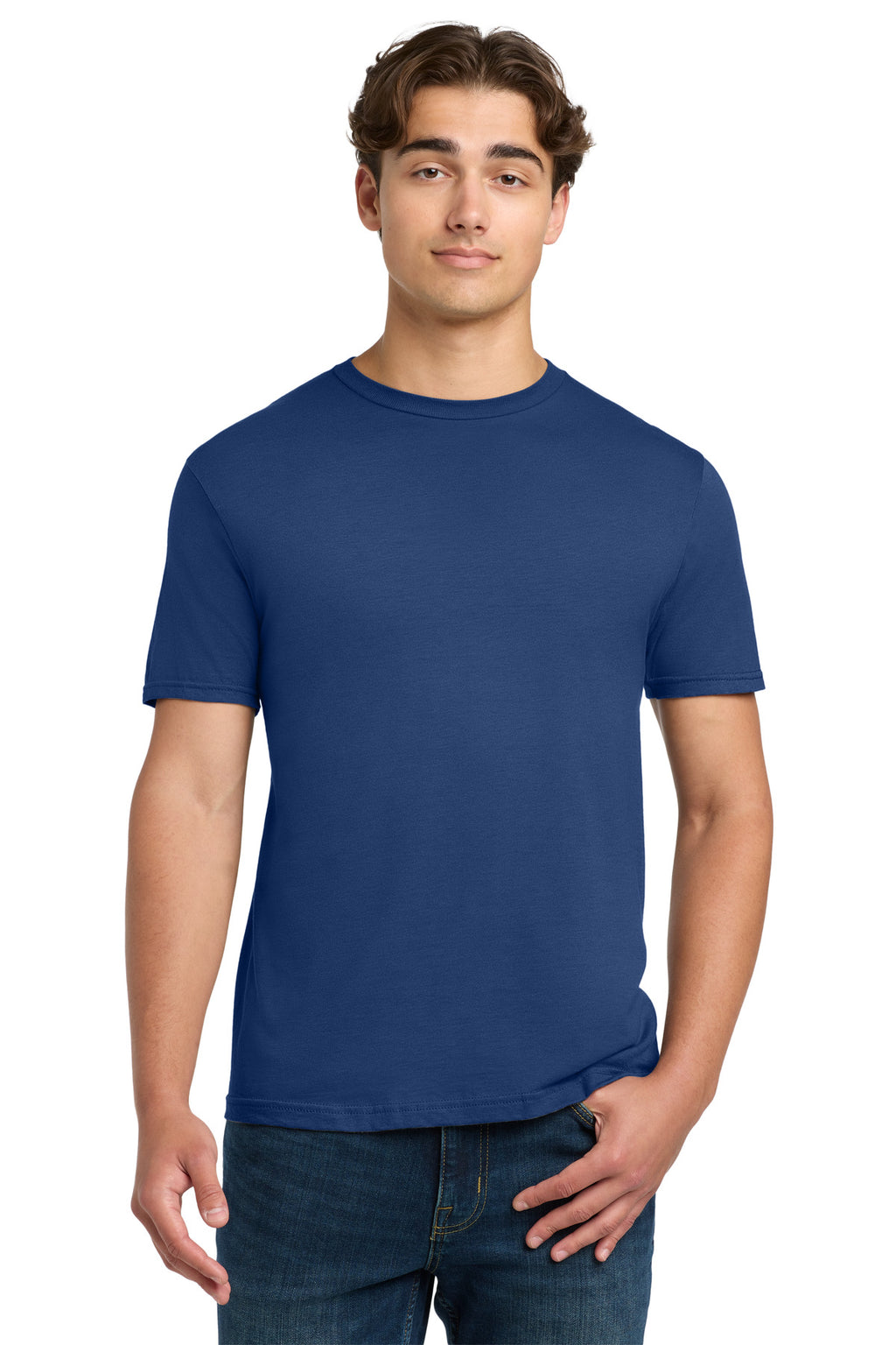 Front View of MetroBlue Gildan Softstyle T-Shirt. 64000
