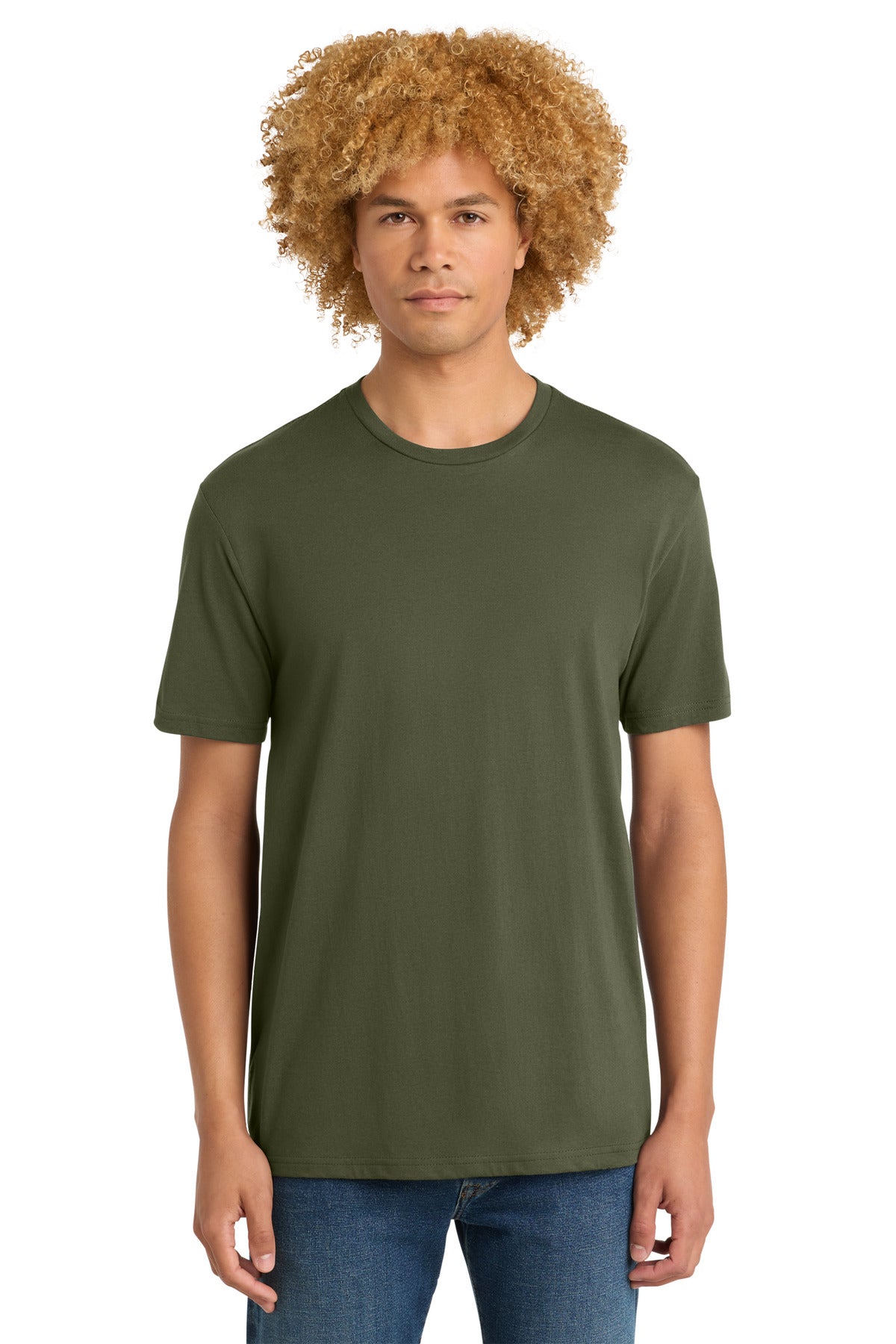 Front View of MilGreen District Perfect Weight Tee. DT104