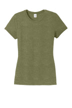 Front View of MilGrnFst District Women's Perfect Tri Tee. DM130L