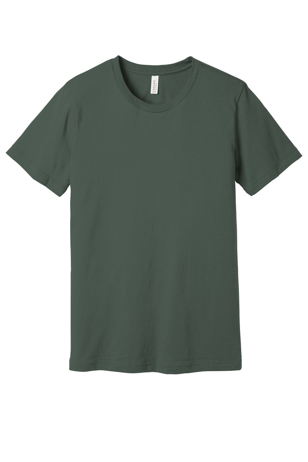 Front View of Military Green BELLA+CANVAS Unisex Jersey Short Sleeve Tee. BC3001