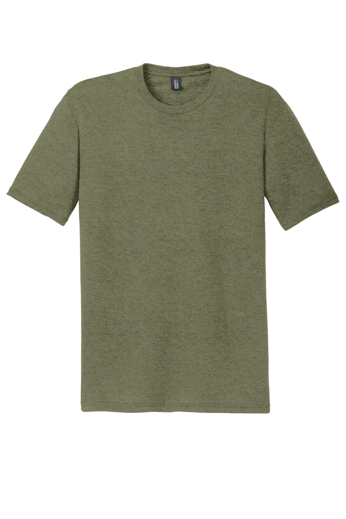 Front View of Military Grn F District Perfect Tri Tee. DM130