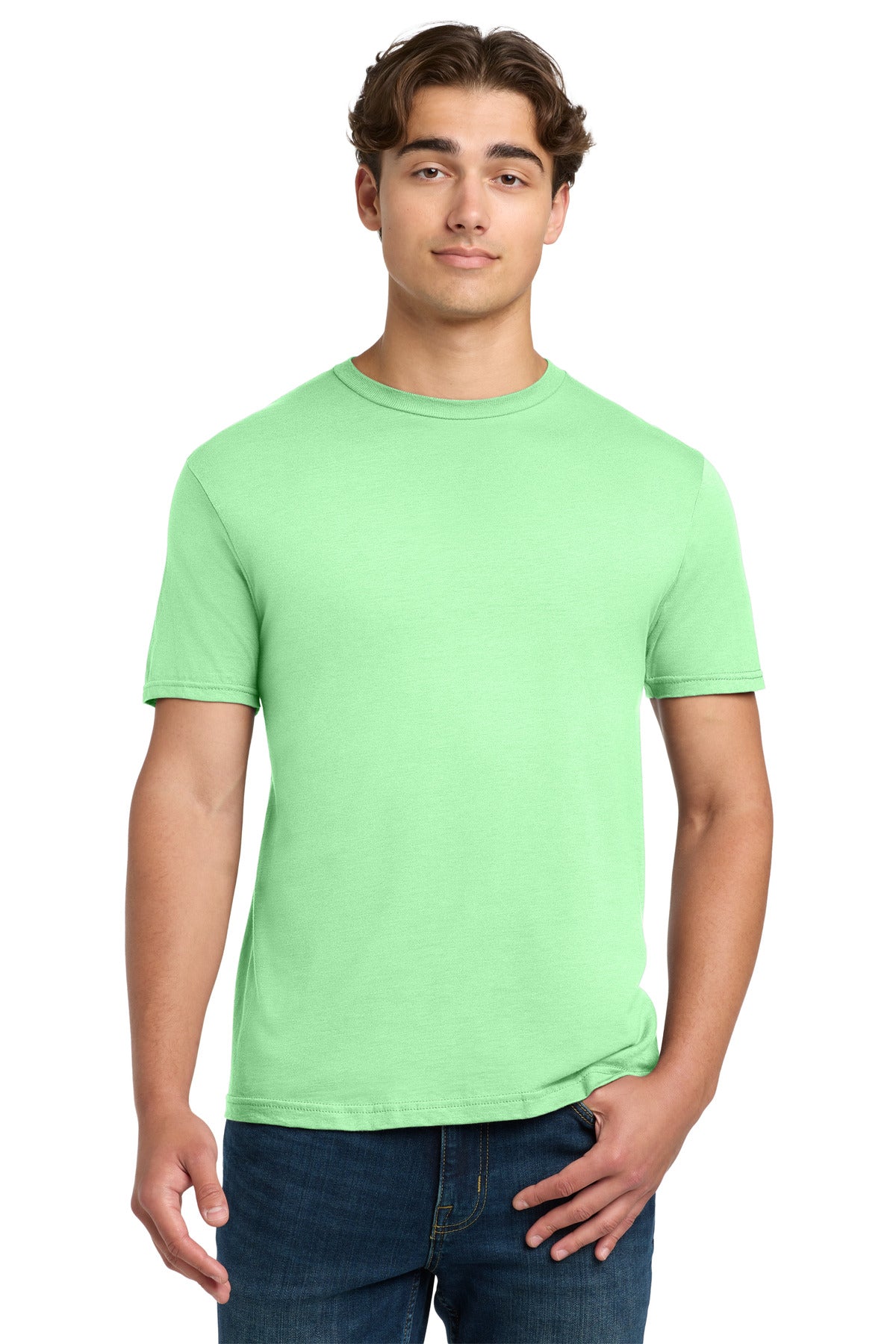 Front View of MintGreen Gildan Softstyle T-Shirt. 64000