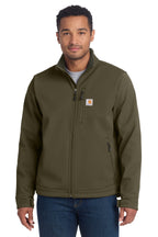Front View of Moss Carhartt Crowley Soft Shell Jacket. CT102199