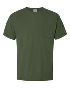 Front View of Moss Garment-Dyed Pocket T-Shirt - GDH150