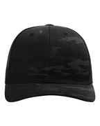 Front View of Mulitcam Black Tactical Trucker Cap - 112PT