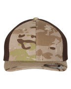 Front View of Multicam Arid/ Brown Trucker Cap - 6511