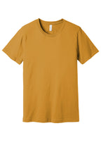 Front View of Mustard BELLA+CANVAS Unisex Jersey Short Sleeve Tee. BC3001