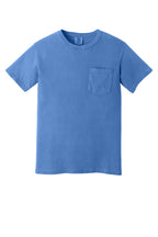 Front View of Mystic COMFORT COLORS Heavyweight Ring Spun Pocket Tee. 6030