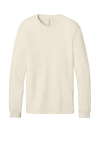 Front View of Natural BELLA+CANVAS Unisex Jersey Long Sleeve Tee. BC3501