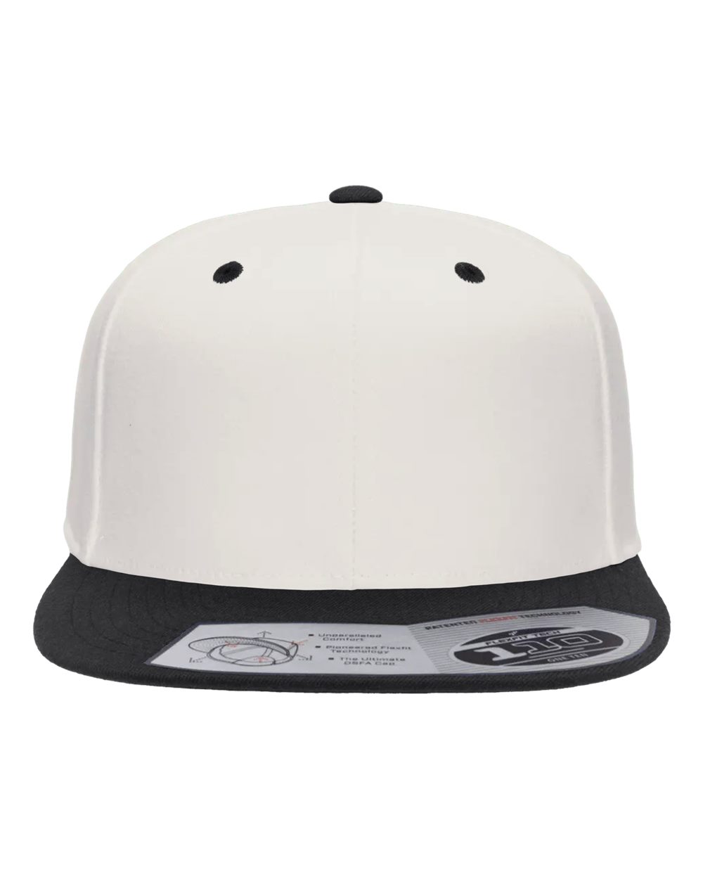 Front View of Natural/ Black 110® Snapback Cap - 110F