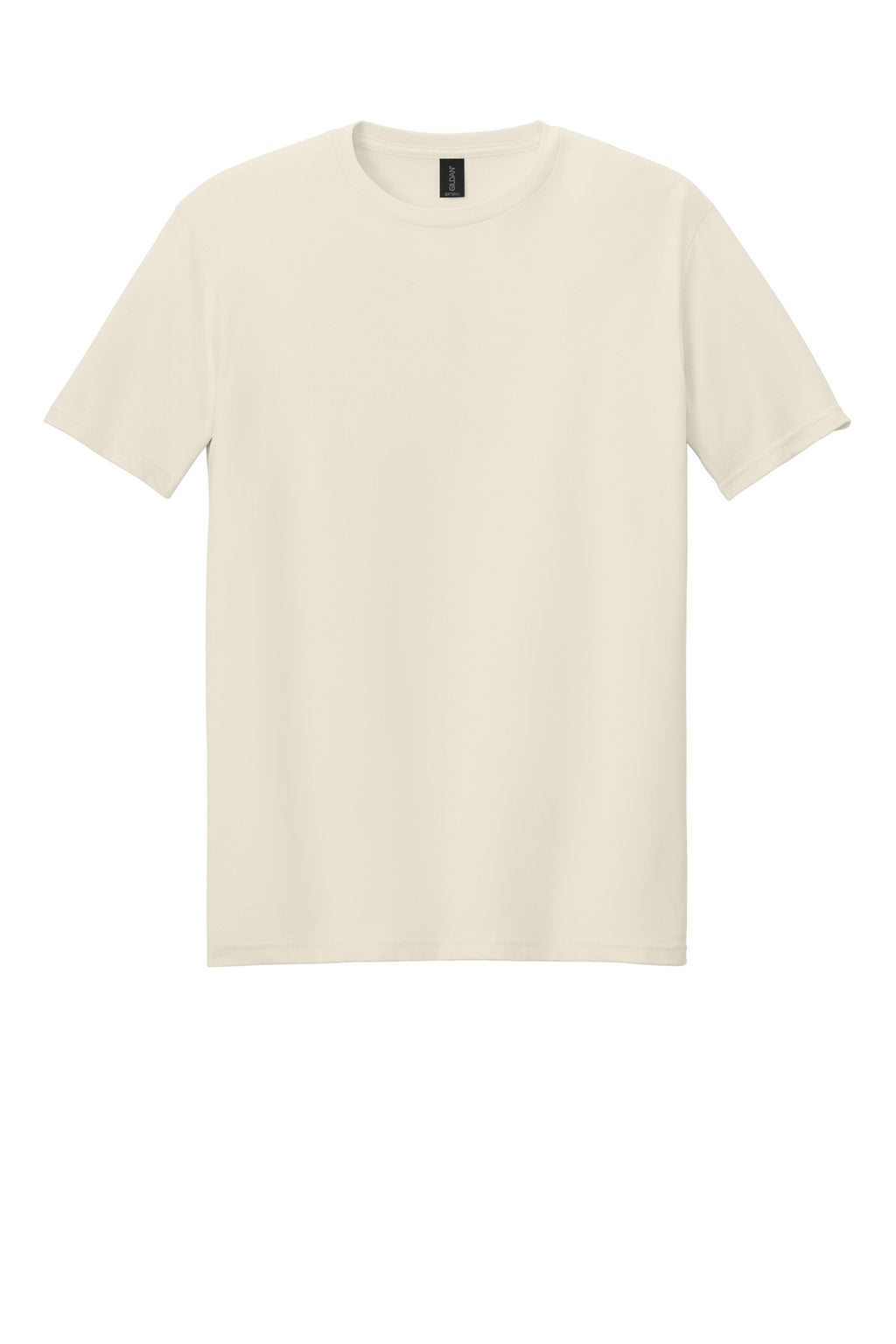 Front View of Natural Gildan Softstyle T-Shirt. 64000