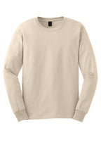 Front View of Natural Gildan - Ultra Cotton 100% US Cotton Long Sleeve T-Shirt. G2400