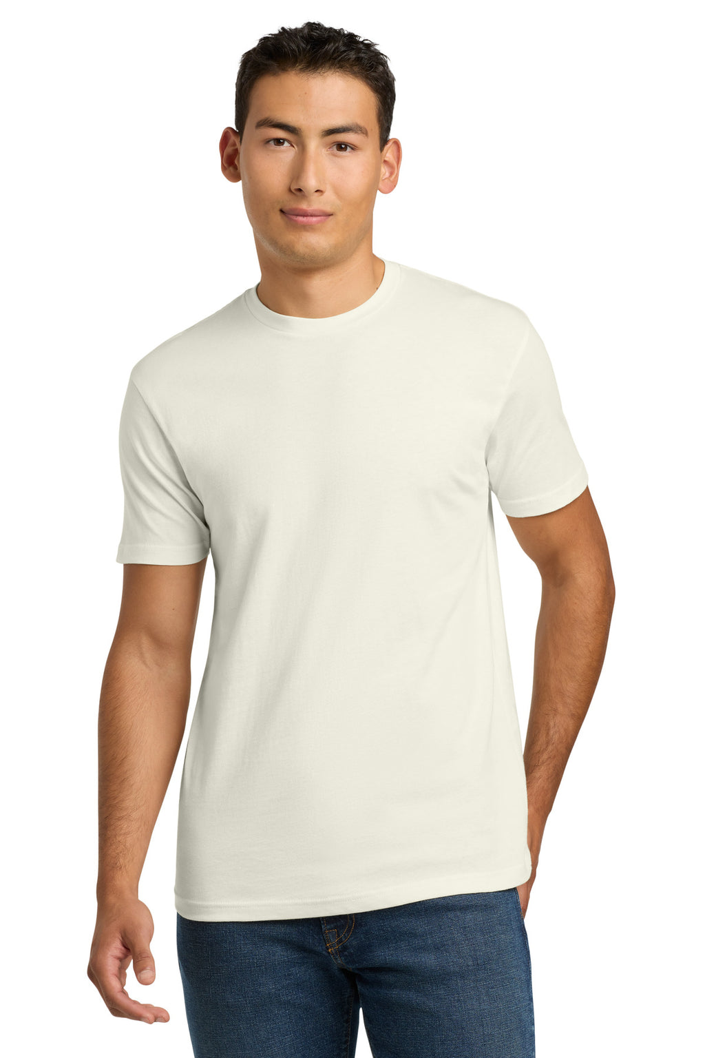 Front View of Natural Next Level Apparel Adult Cotton Tee. NL3600