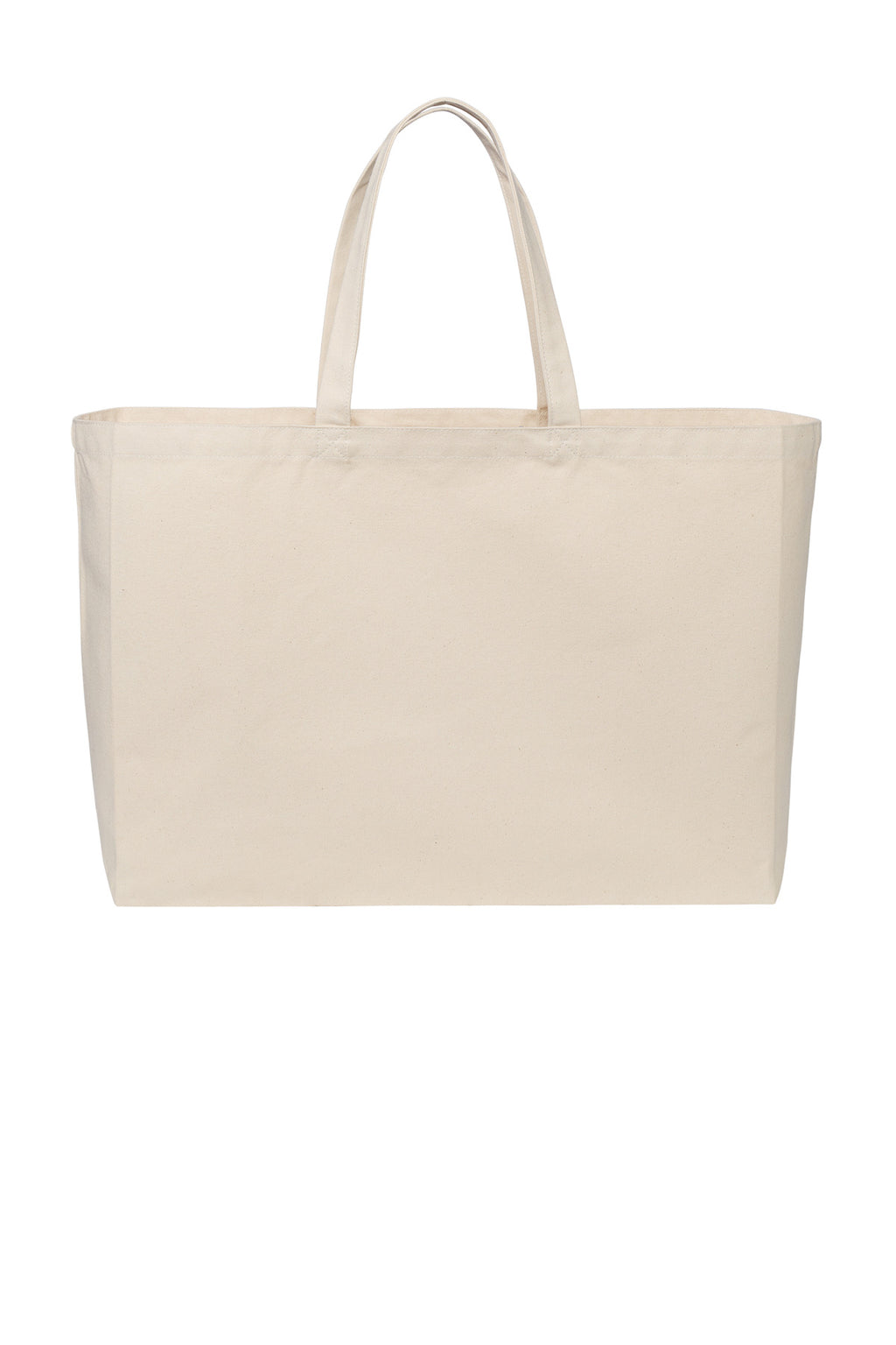 Front View of Natural Port Authority Cotton Canvas Jumbo Tote BG427