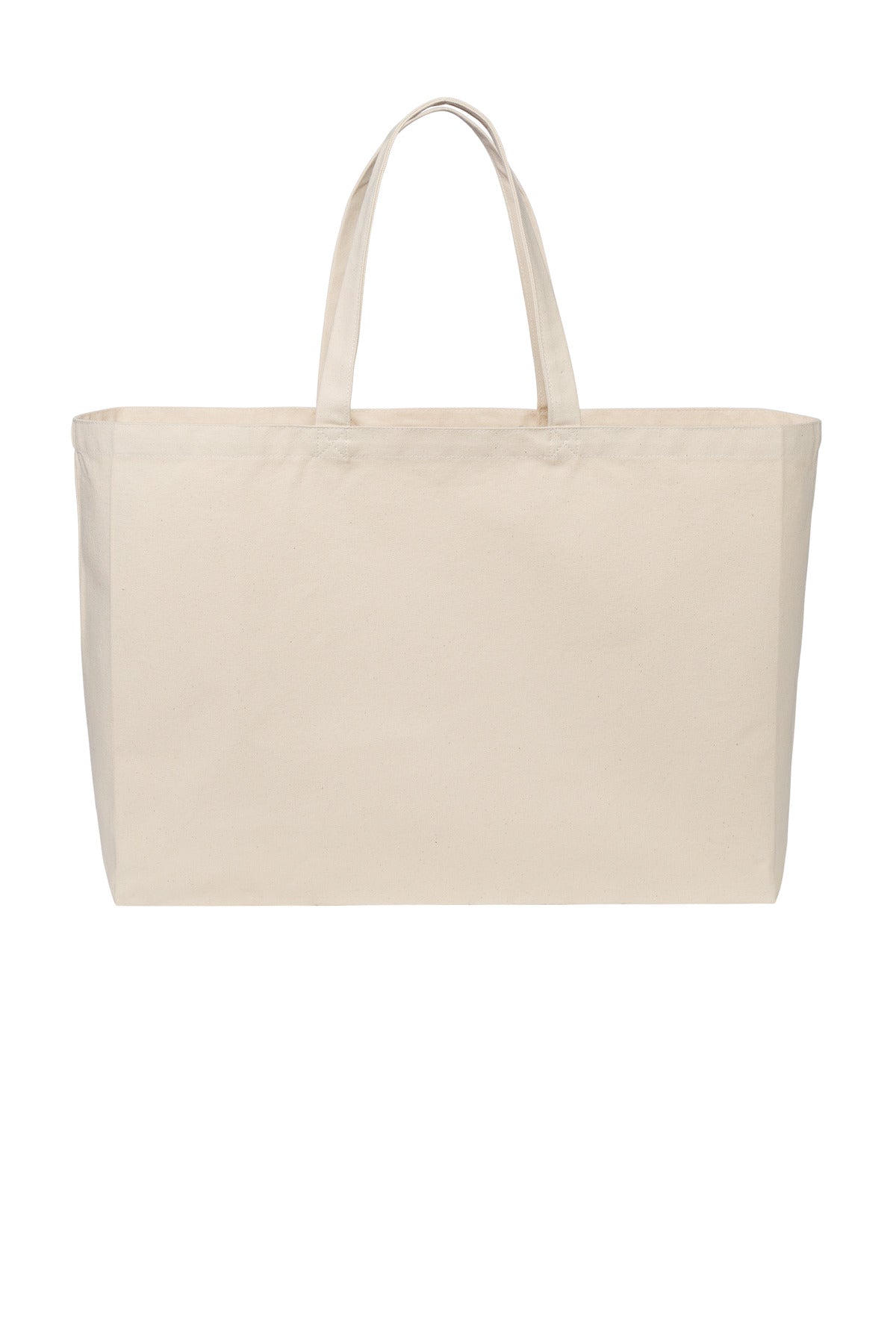 Front View of Natural Port Authority Cotton Canvas Jumbo Tote BG427