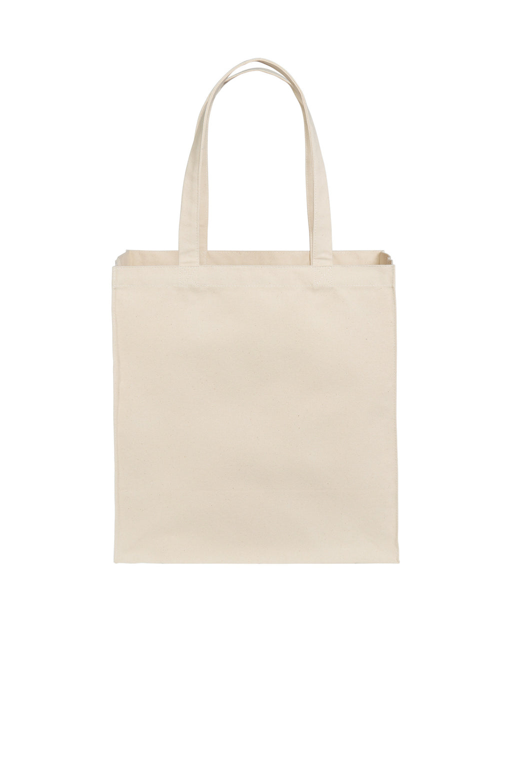 Front View of Natural Port Authority Cotton Canvas Over-the-Shoulder Tote BG426