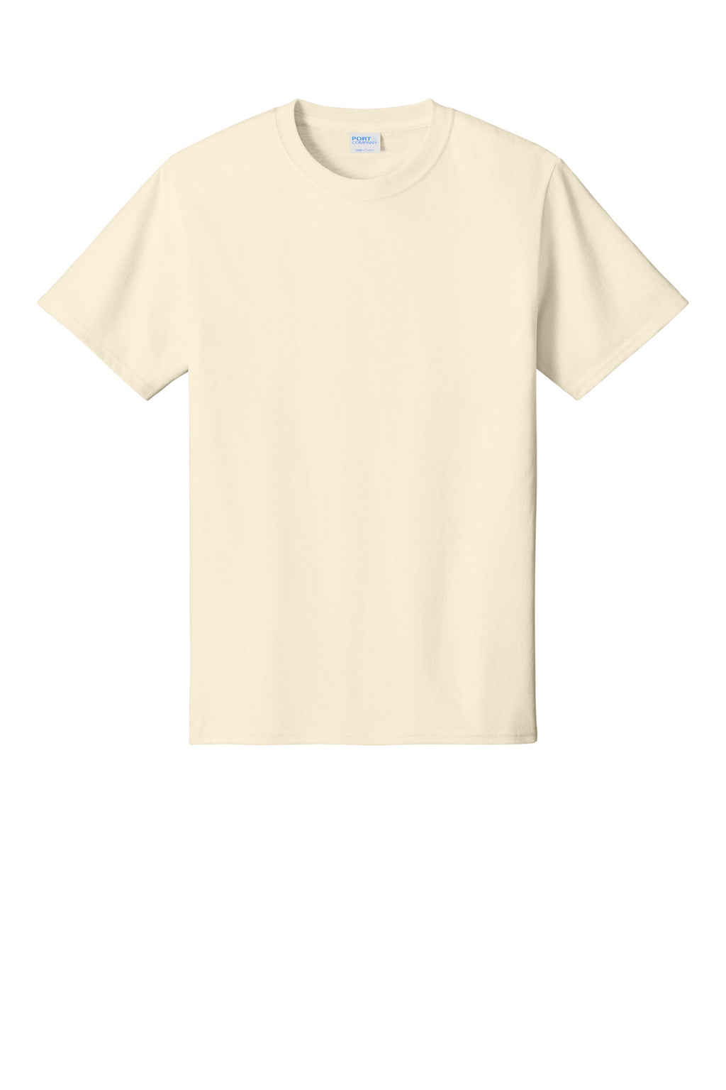 Front View of Natural Port & Co Core Cotton Tee. PC54