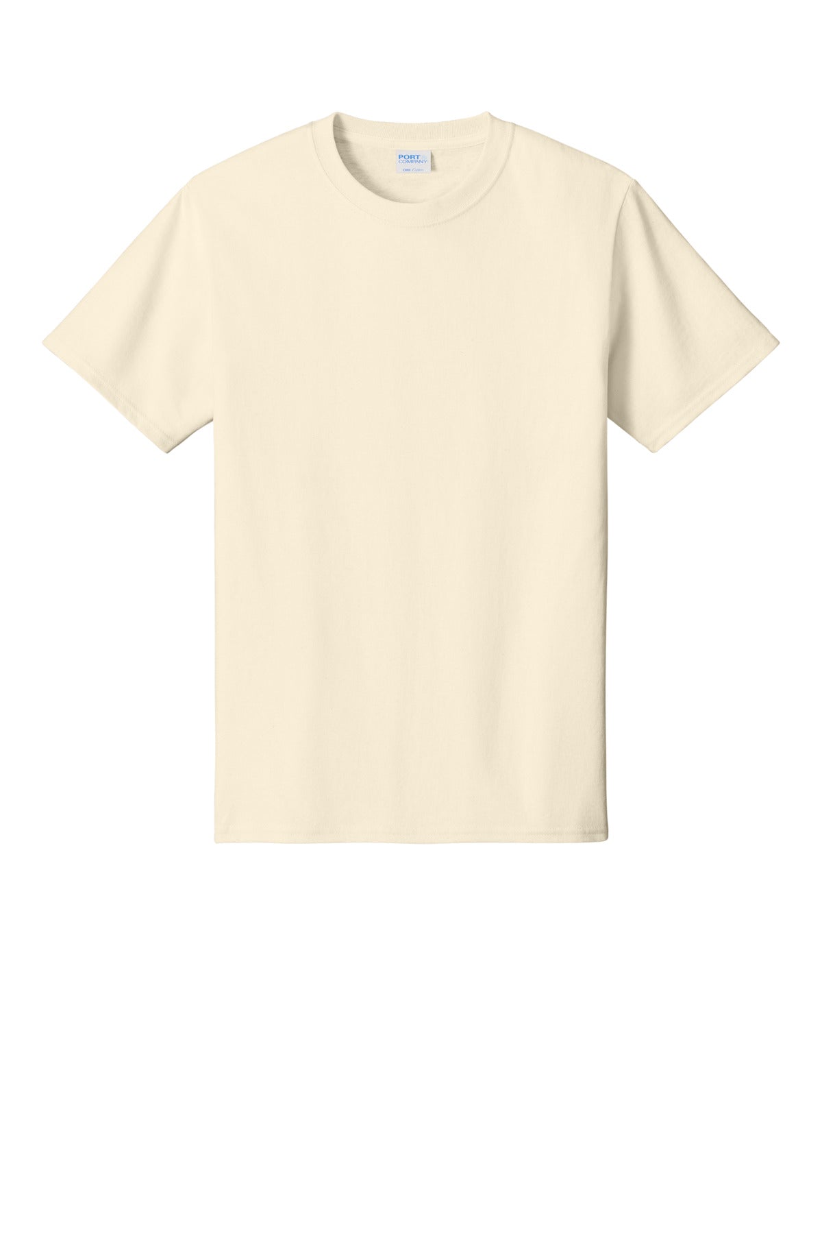 Front View of Natural Port & Co Core Cotton Tee. PC54
