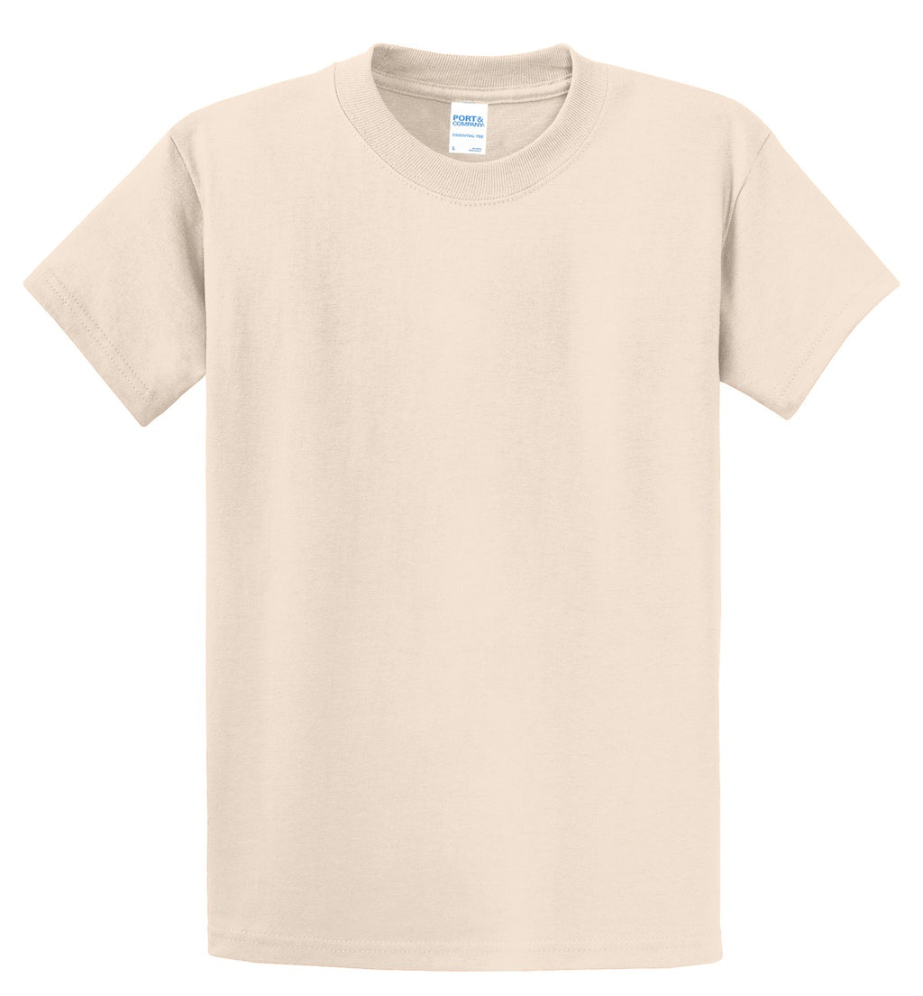 Front View of Natural Port & Co Essential Tee. PC61