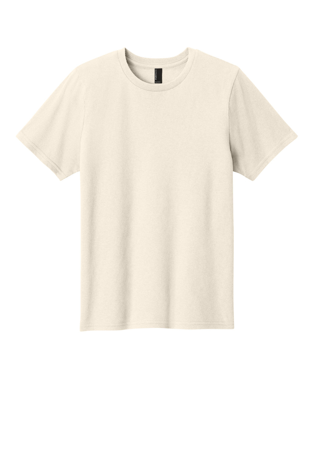 Front View of Natural Port & Co Youth Easy Cotton Tee PC43Y