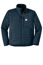 Front View of Navy Carhartt Gilliam Jacket. CT102208