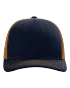 Front View of Navy/ Carmel Snapback Trucker Cap - 112