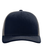 Front View of Navy/ Charcoal Snapback Trucker Cap - 112