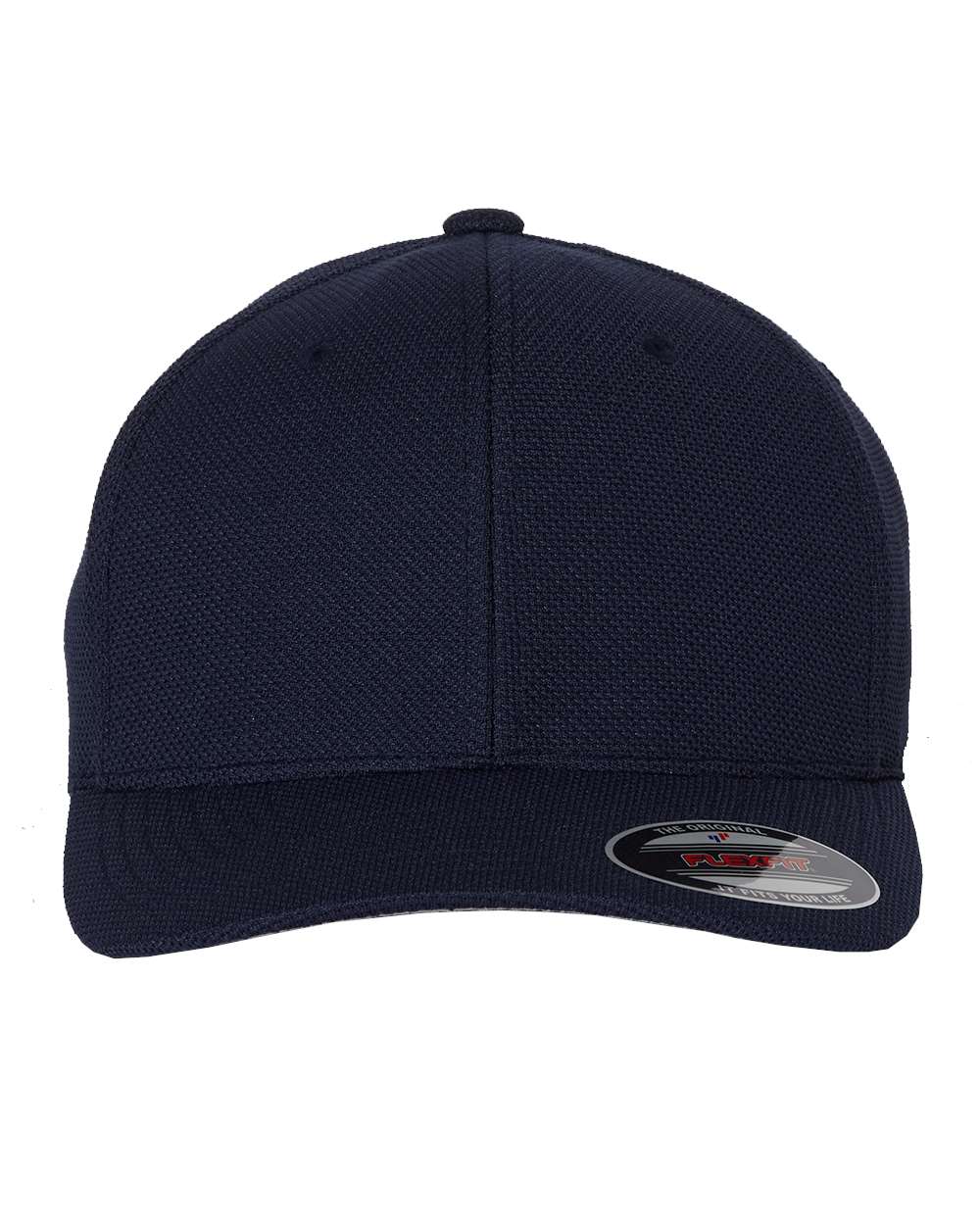 Front View of Navy Cool & Dry Piqué Mesh Cap - 6577CD