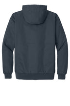 Front View of Navy CornerStone - Duck Cloth Hooded Work Jacket. J763H