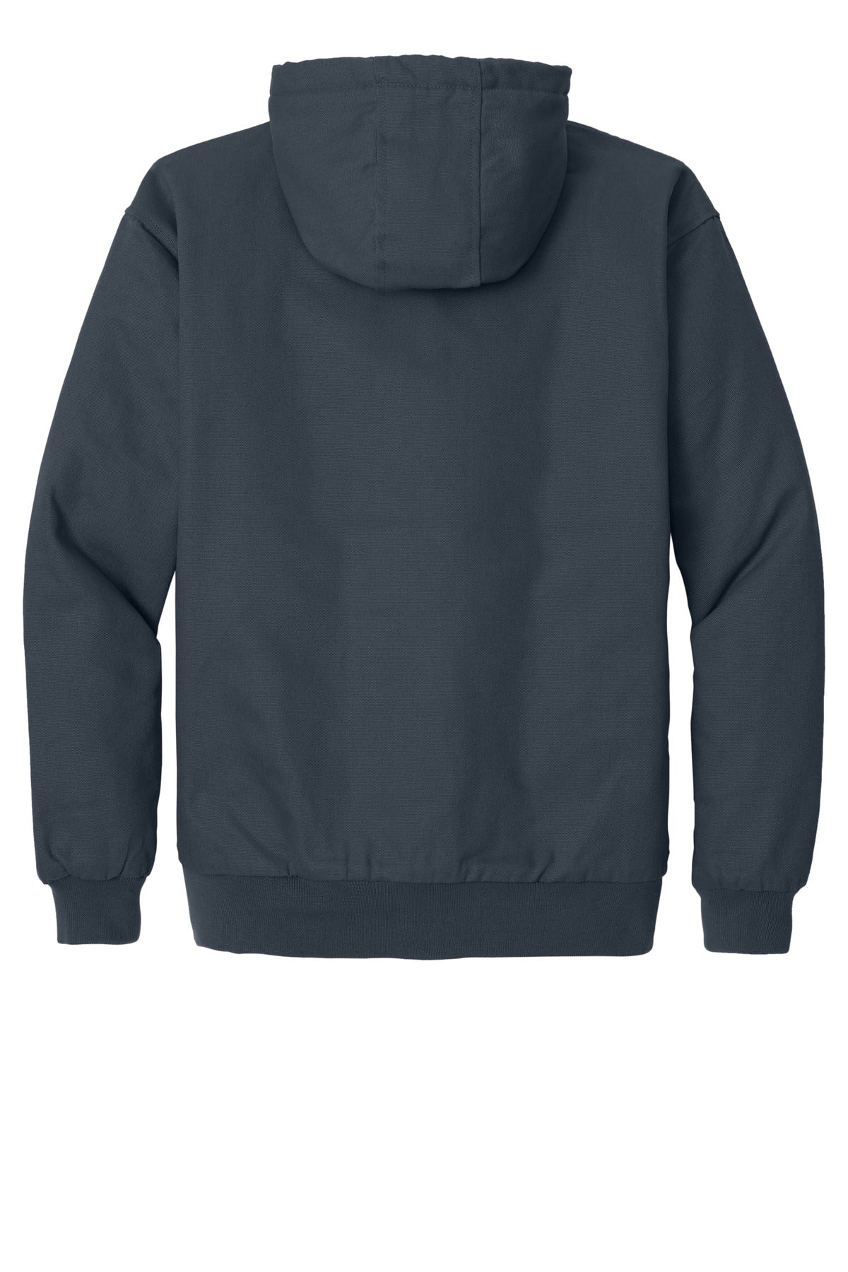 Front View of Navy CornerStone - Duck Cloth Hooded Work Jacket. J763H