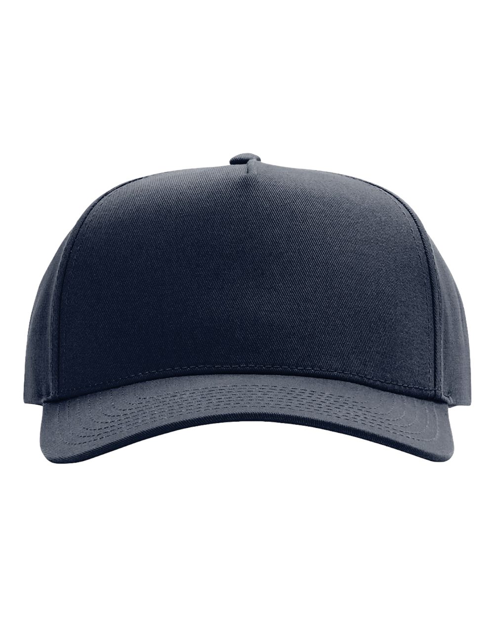 Front View of Navy Full Fabric Five-Panel Champ Cap - 323FPC