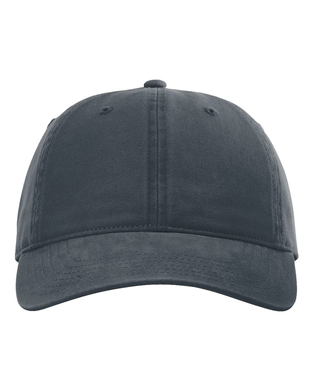 Front View of Navy Peach Twill Dad Hat - 326
