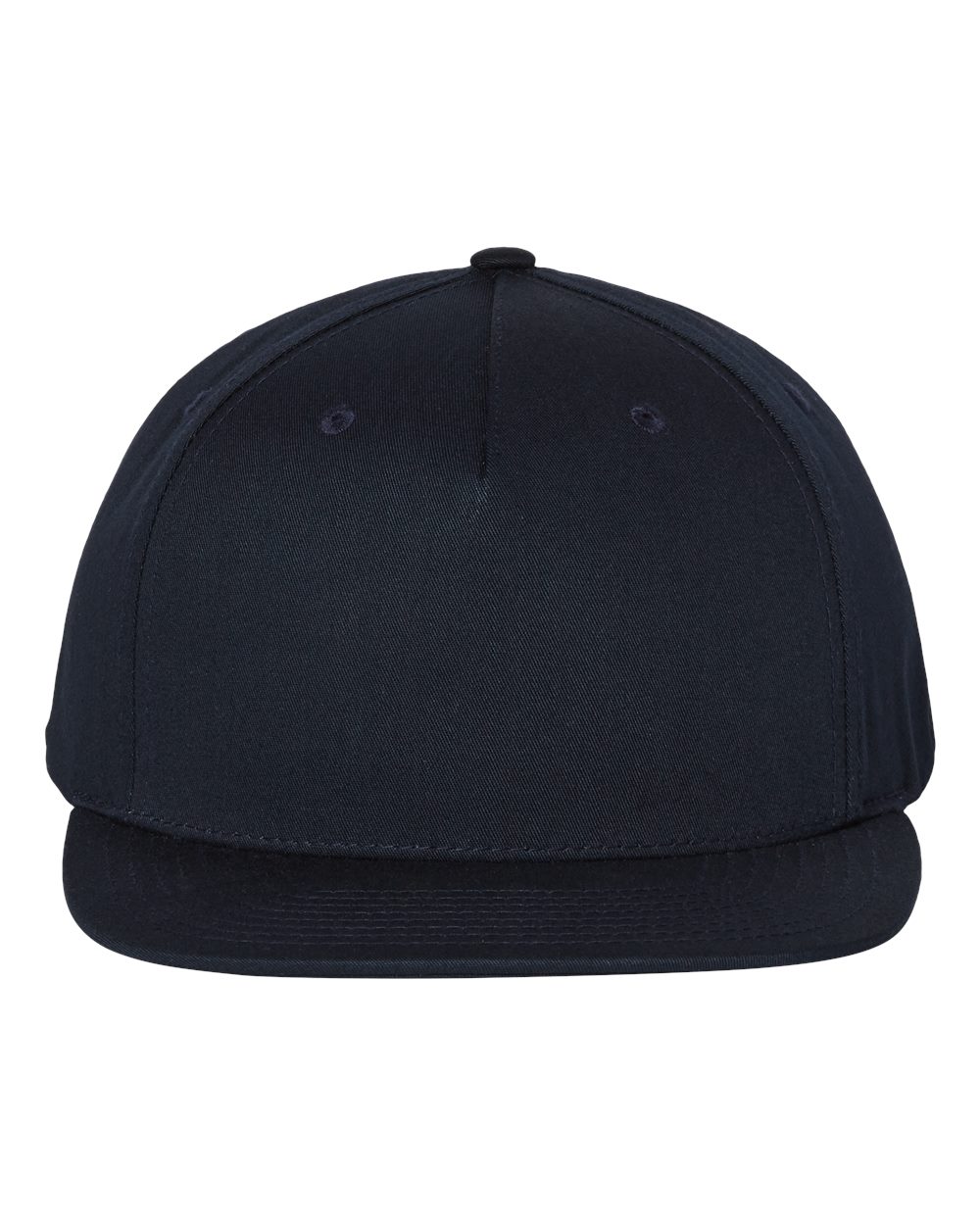 Front View of Navy Pinch Front Structured Snapback Trucker Cap - 255