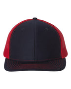 Front View of Navy/ Red Snapback Trucker Cap - 112