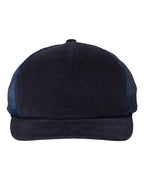 Front View of Navy Troutdale Corduroy Trucker Cap - 930