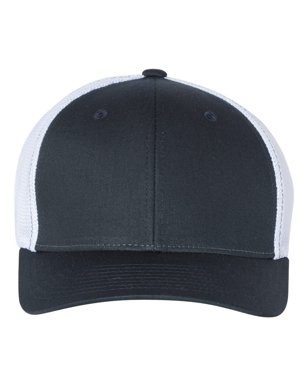 Front View of Navy/ White R-Flex Trucker Cap - 110