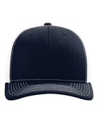Front View of Navy/ White Snapback Trucker Cap - 112